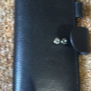 Chic Black Wallet with Rhinestone Details